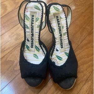 Harajuku lovers espadrille like heels open toe